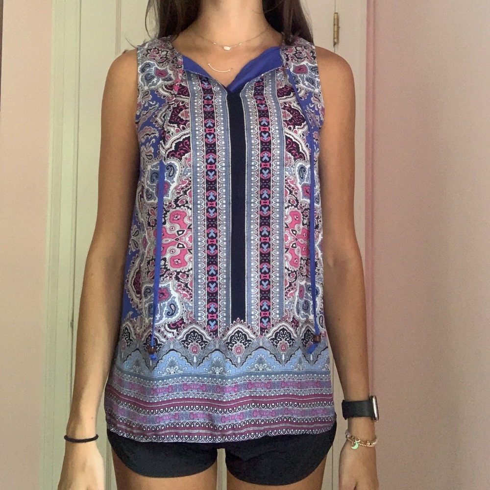 Cynthia Fowler paisley sleeveless top